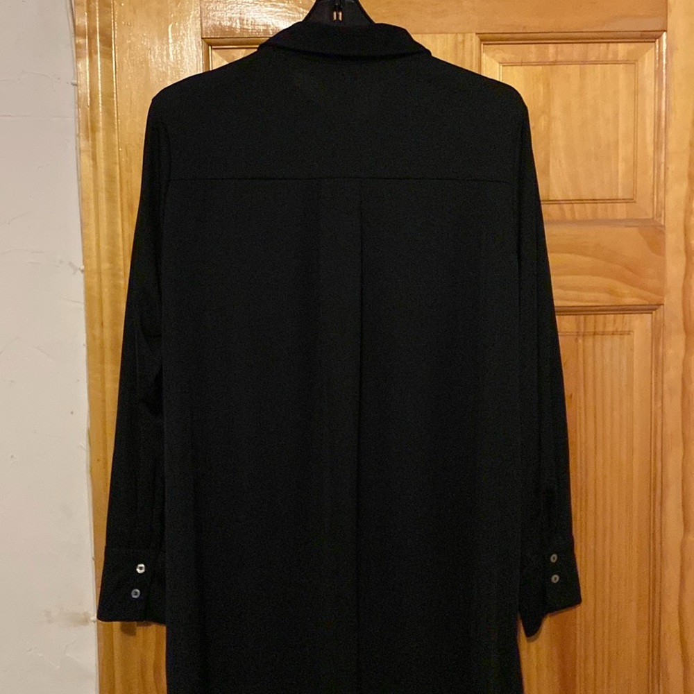 Long Black Stretch Timeless Button Down Dress Nev… - image 6